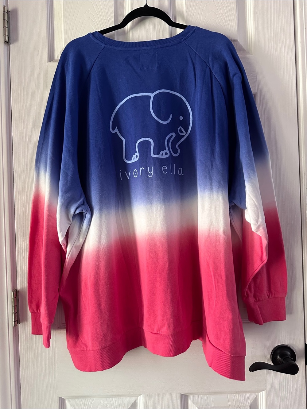 NWT Ivory Ella Americana Ombre Raglan Crewneck Sweatshirt XXL